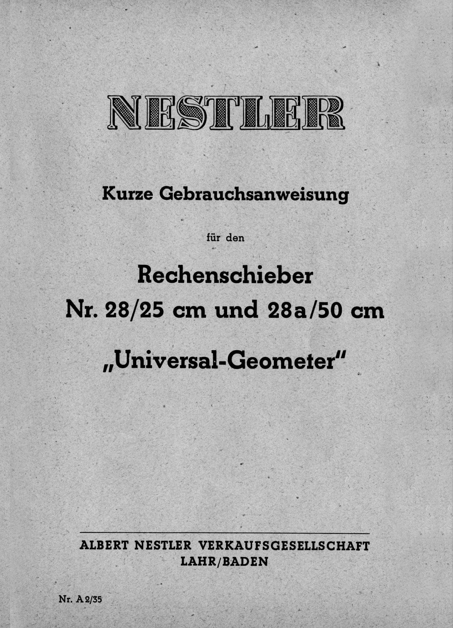 Nestler Universal-Geometer - Verlag edition greis Nestler ...
